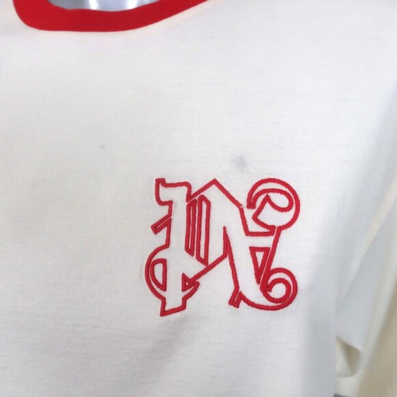 Palm Angels x Formula 1 Racing Monogram Tee Ivory Cotton Size Medium NEW - Picture 4 of 11